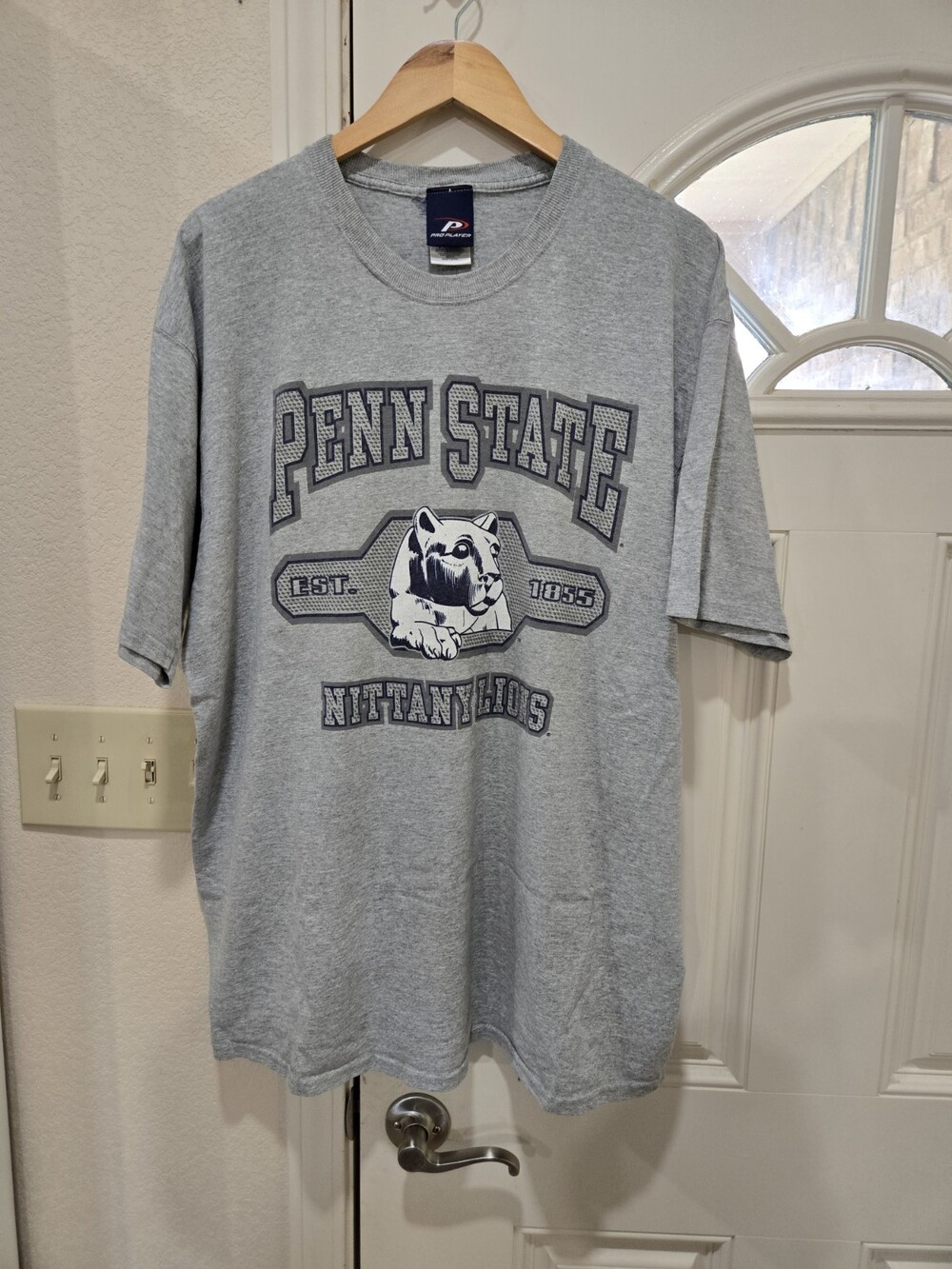 Vintage 90s Pro Player Penn State University Nittany Lions Grey T-Shirt XXL 2XL